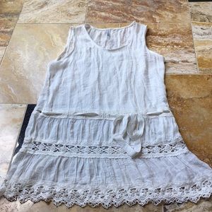 Monoreno gauze/lace overdress or tunic/side zipper